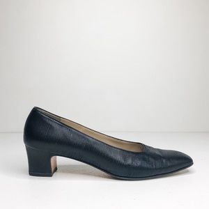 Salvatore Ferragamo Block Heels Striped Black